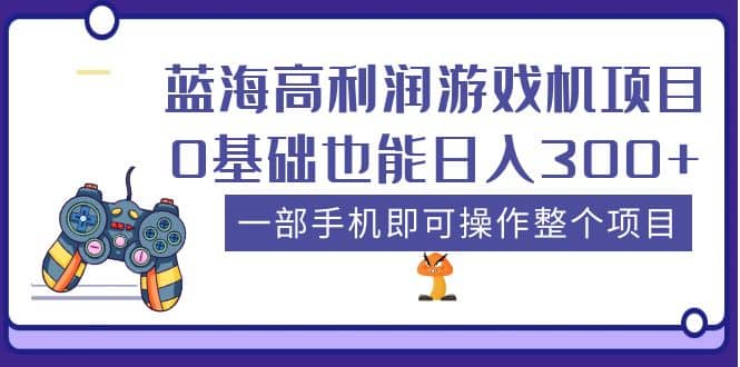 蓝海高利润游戏机项目，0基础也能日入300+。一部手机即可操作整个项目-南风轻创