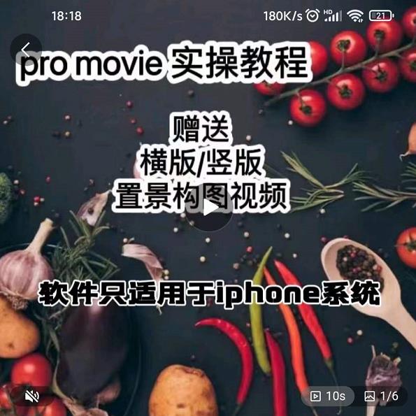 漆十二美食摄影，25​节promovie实操高手课节-南风轻创