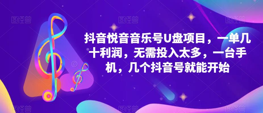 抖音音乐号U盘项目 一单几十利润 无需投入太多 一台手机 几个抖音号就开始-南风轻创