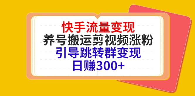 快手流量变现，养号搬运剪视频涨粉，引导跳转群变现日赚300+-南风轻创