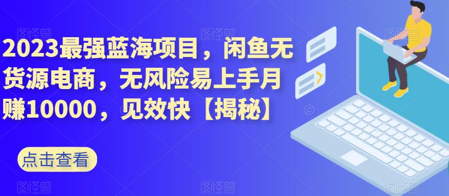 2023最强蓝海项目，闲鱼无货源电商，无风险易上手月赚10000，见效快【揭秘】-南风轻创