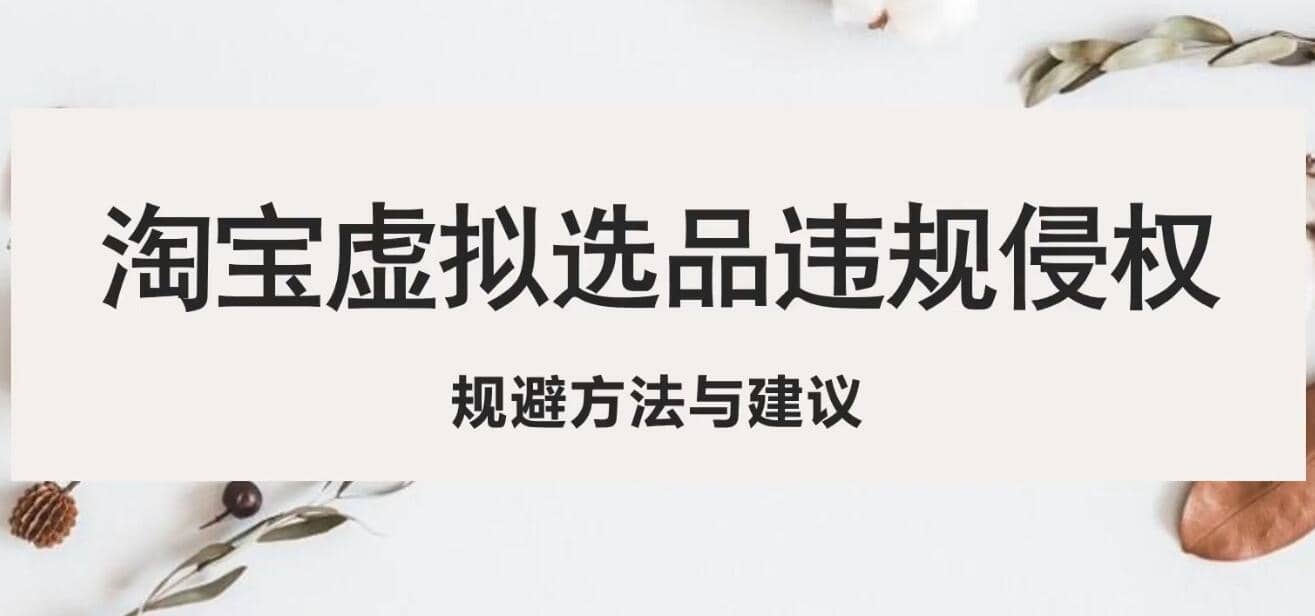 淘宝虚拟违规侵权规避方法与建议，6个部分详细讲解，做虚拟资源必看-南风轻创