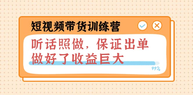 短视频带货训练营：听话照做，保证出单，做好了收益巨大（第8+9+10期）-南风轻创