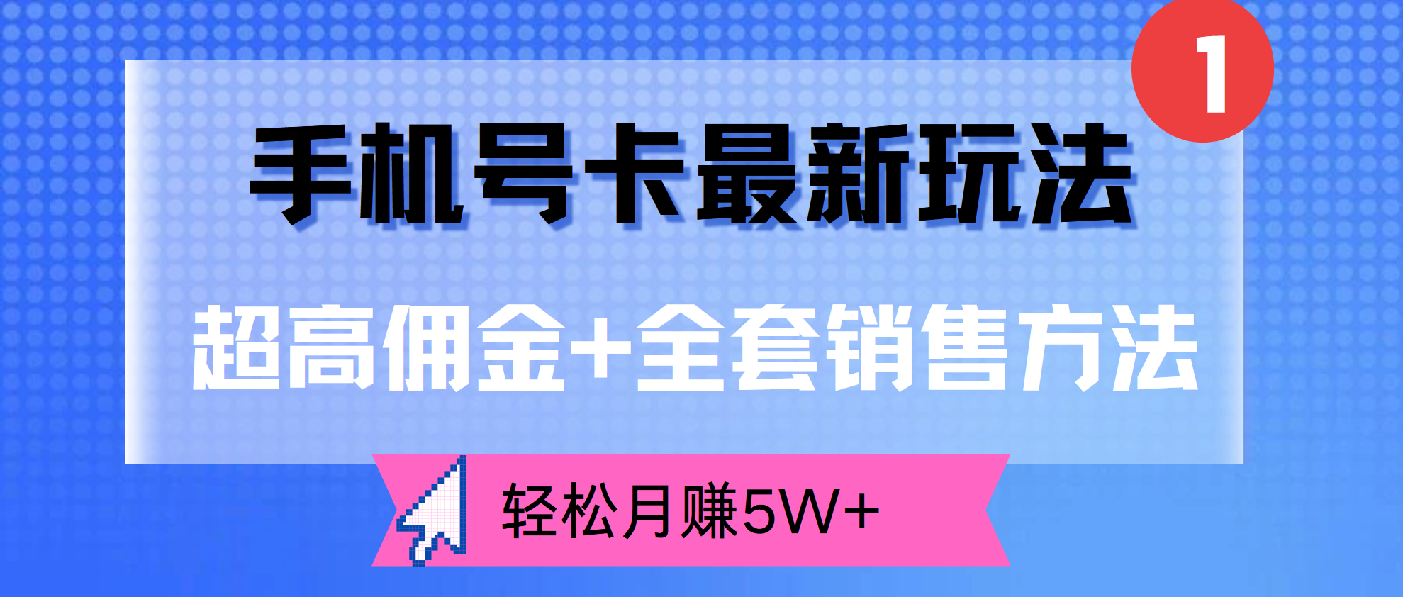超高佣金+全套销售方法，手机号卡最新玩法，轻松月赚5W+-南风轻创