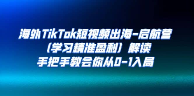 海外TikTok短视频出海-启航营（学习精准盈利）解读，手把手教会你从0-1入局-南风轻创