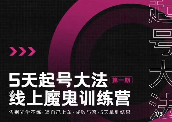 五天起号魔鬼训练营，告别光学不练，逼自己上车，成败与否，5天拿到结果-南风轻创
