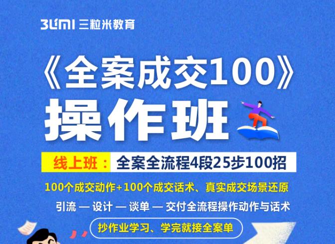 《全案成交100》全案全流程4段25步100招，操作班-南风轻创