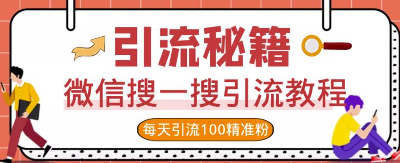 微信搜一搜引流教程，每天引流100精准粉-南风轻创