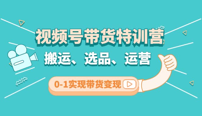 视频号带货特训营(第3期)：搬运、选品、运营、0-1实现带货变现-南风轻创