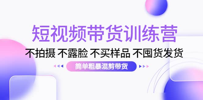短视频带货训练营：不拍摄 不露脸 不买样品 不囤货发货 简单粗暴混剪带货-南风轻创