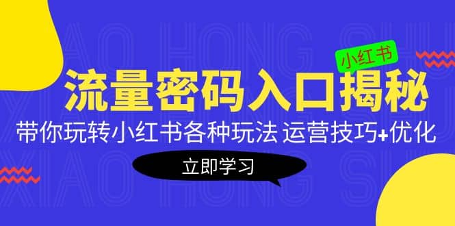 小红书流量密码入口揭秘：带你玩转小红书各种玩法 运营技巧+优化-南风轻创