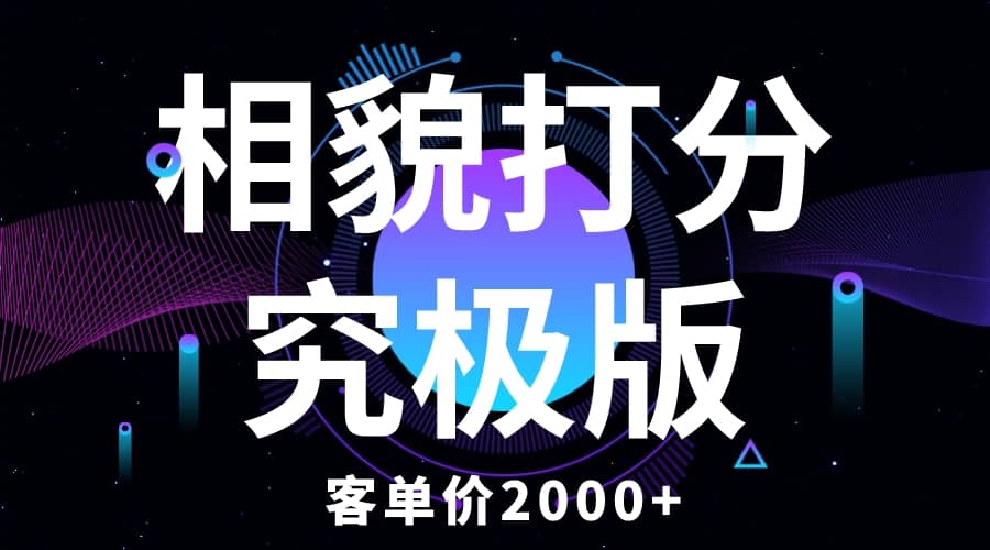 相貌打分究极版，客单价2000+纯新手小白就可操作的项目-南风轻创