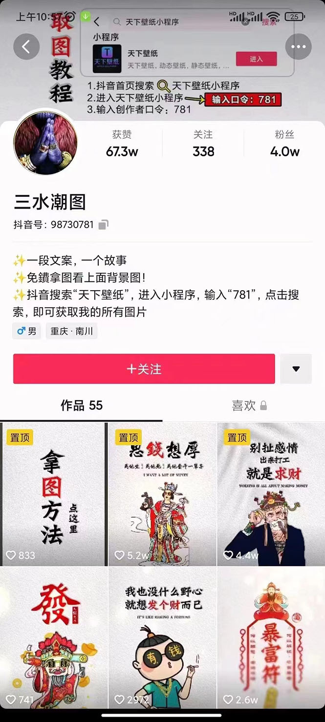 国潮壁纸变现项目，新手可操作日赚200+【素材+软件+教程】-南风轻创