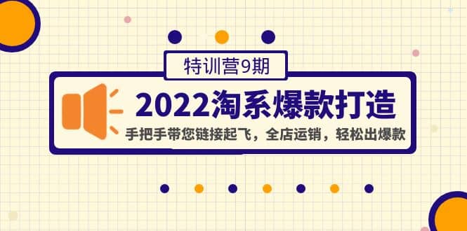 2022淘系爆款打造特训营9期：手把手带您链接起飞，全店运销，轻松出爆款-南风轻创