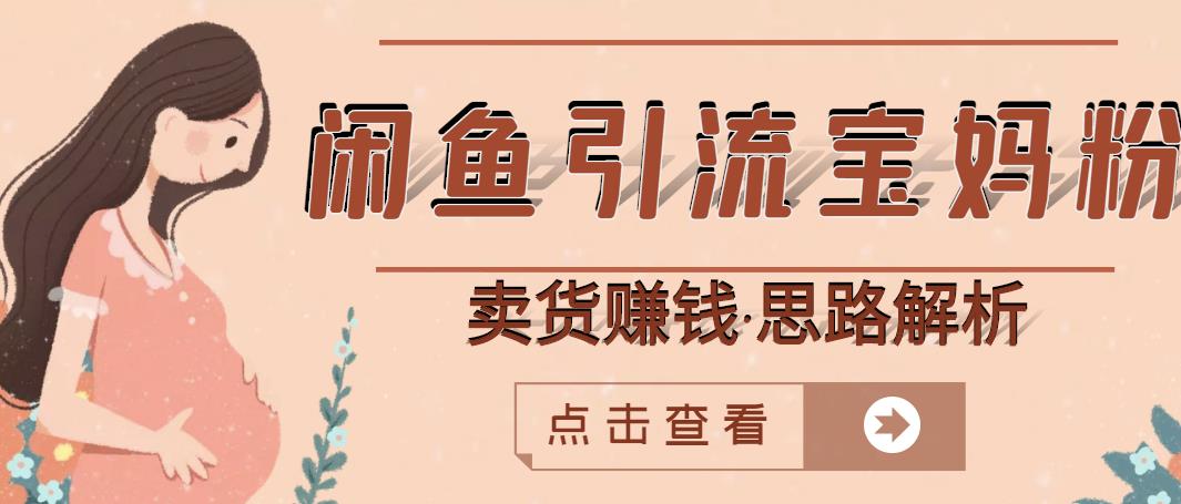 闲鱼引流宝妈粉+卖货赚钱一个月收益30000+（实操视频教程）-南风轻创