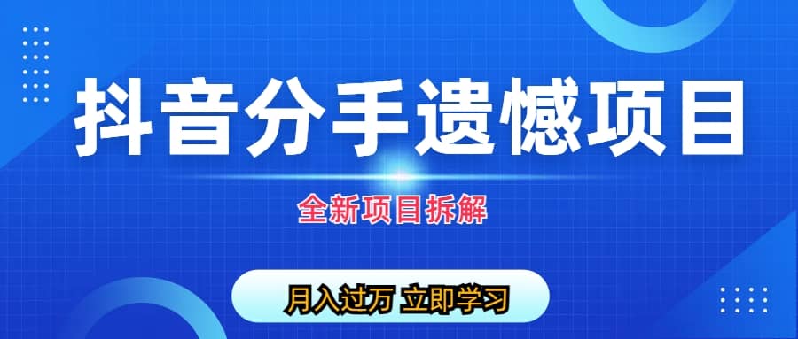 自媒体抖音分手遗憾项目私域项目拆解-南风轻创