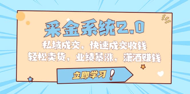 采金 系统2.0，私域成交，快速成交收钱，轻松卖货，业绩暴涨，潇洒赚钱-南风轻创