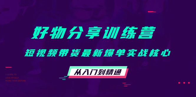 好物分享训练营：短视频带货最新爆单实战核心，从入门到精通-南风轻创