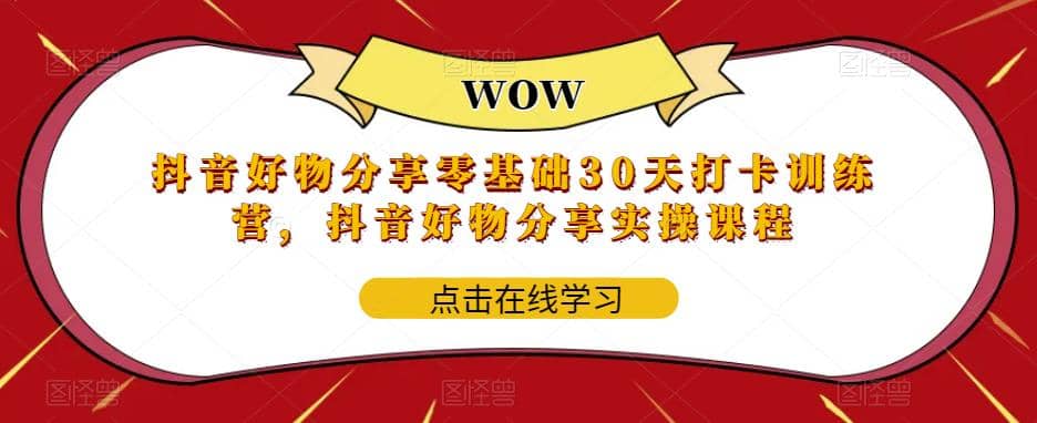 抖音好物分享0基础30天-打卡特训营，抖音好物分享实操课程-南风轻创