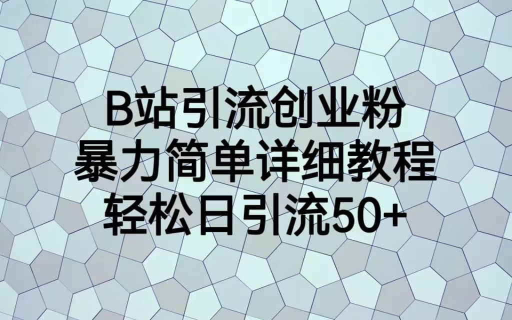 B站引流创业粉，暴力简单详细教程，轻松日引流50+-南风轻创