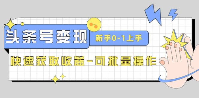 2023头条号实操变现课：新手0-1轻松上手，快速获取收益-可批量操作-南风轻创