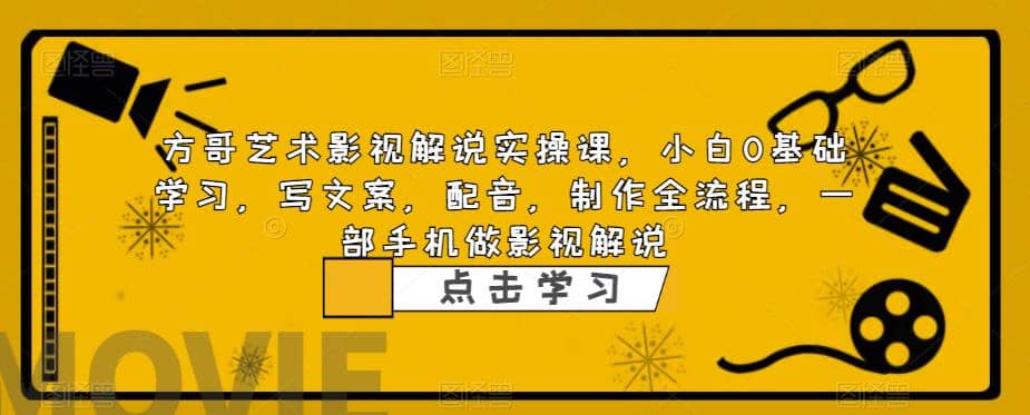 影视解说实战课，小白0基础 写文案 配音 制作全流程 一部手机做影视解说-南风轻创