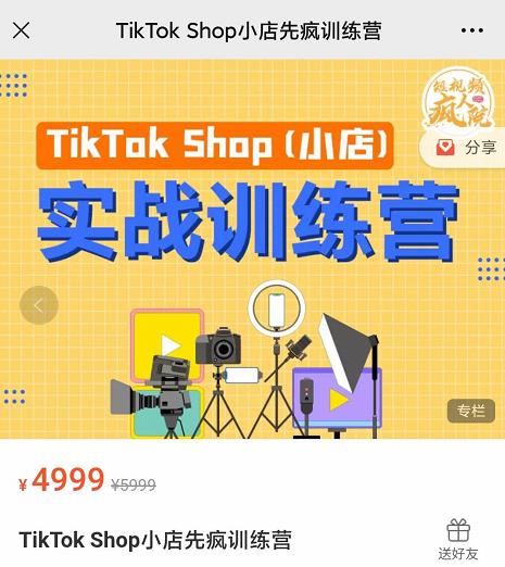 疯人院TikTok Shop小店先疯训练营，开启2022年海外小店带货，从0到1掌握TK小店运营技巧-南风轻创