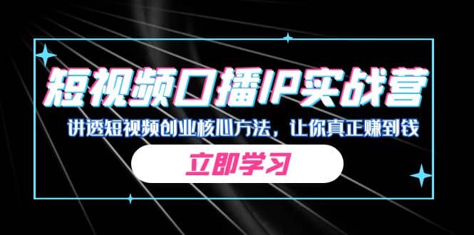 某收费培训：短视频口播IP实战营，讲透短视频创业核心方法，让你真正赚到钱-南风轻创