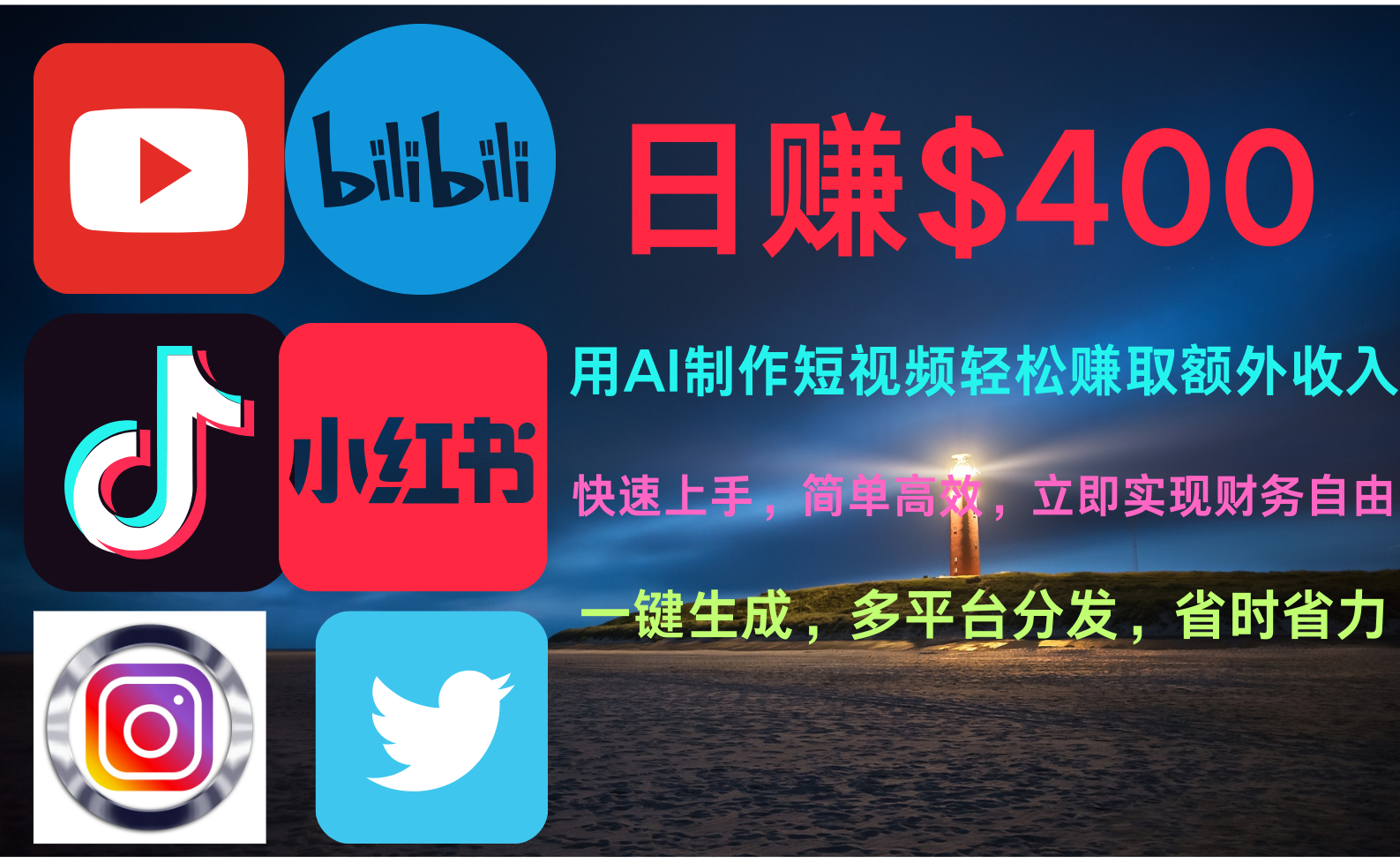 玩转全网视频平台，创造视频就能轻松赚取每天400美金-南风轻创
