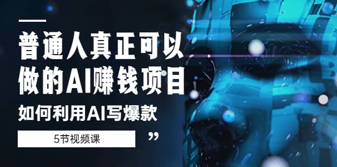 普通人真正可以做的AI赚钱项目-如何利用AI写爆款（5节视频课）-南风轻创
