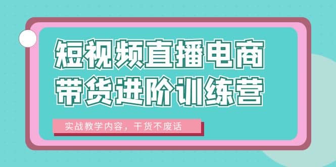 短视频直播电商带货进阶训练营：实战教学内容，干货不废话-南风轻创