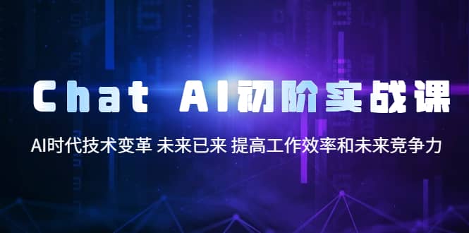 Chat AI初阶实战课，AI时代技术变革 未来已来 提高工作效率和未来竞争力-南风轻创