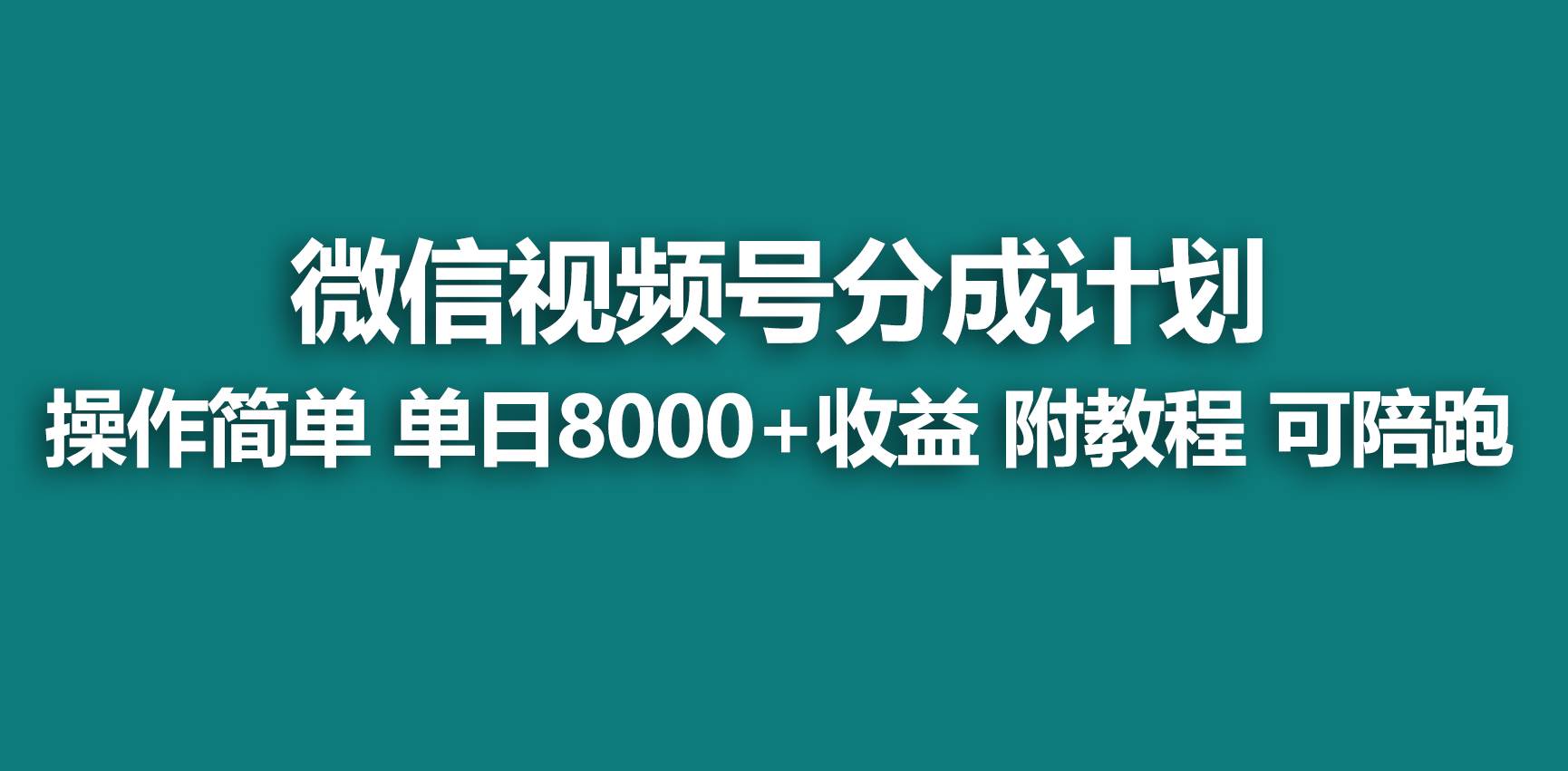 【蓝海项目】视频号分成计划，快速开通收益，单天爆单8000+，送玩法教程-南风轻创