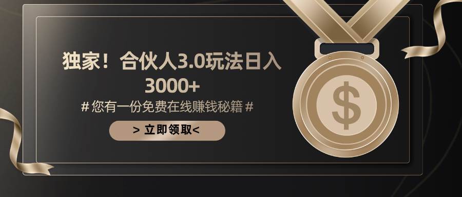 游戏合伙人3.0，日入3000+，无限扩大的蓝海项目-南风轻创