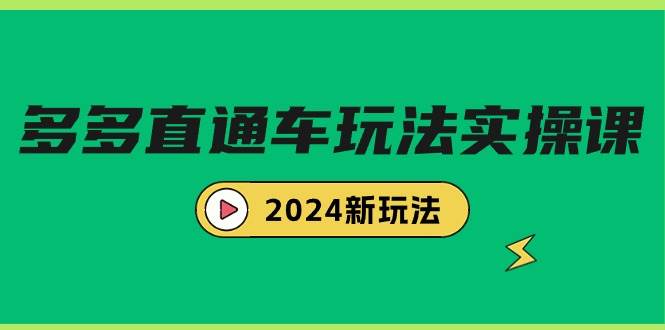 多多直通车玩法实战课，2024新玩法（7节课）-南风轻创
