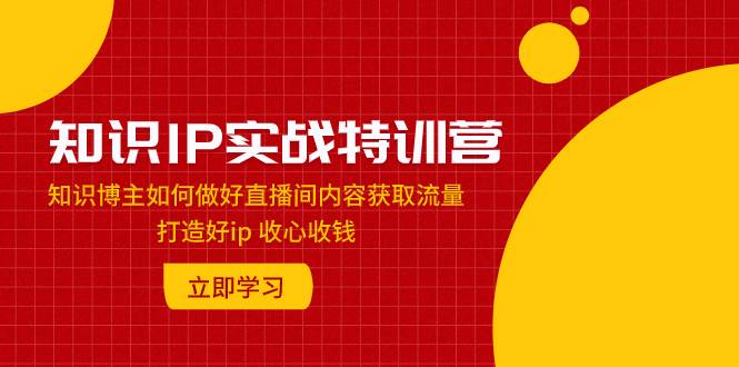 知识IP实战特训营：知识博主如何做好直播间内容获取流量 打造好ip 收心收钱-南风轻创