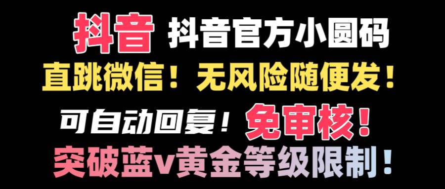 抖音二维码直跳微信技术！站内随便发不违规！！-南风轻创