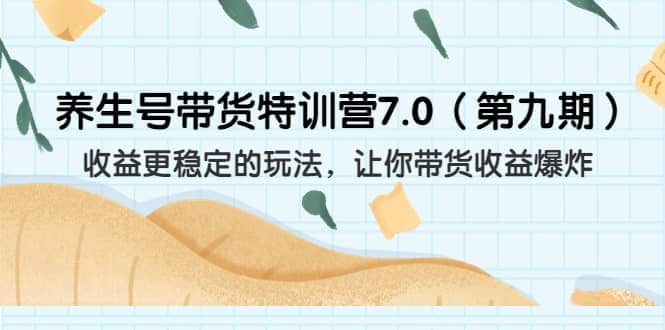 养生号带货特训营7.0（第九期）收益更稳定的玩法 让你带货收益爆炸（11节）-南风轻创