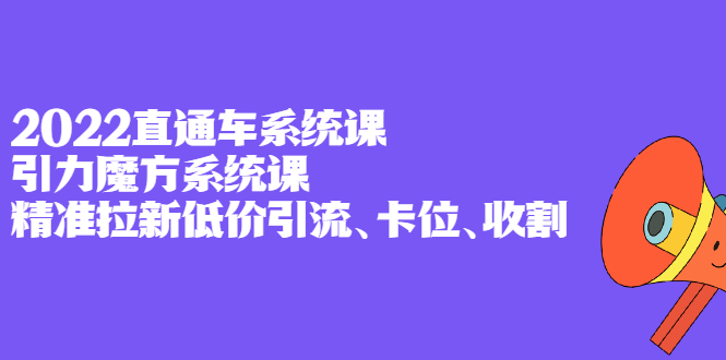 2022直通车系统课+引力魔方系统课，精准拉新低价引流、卡位、收割-南风轻创