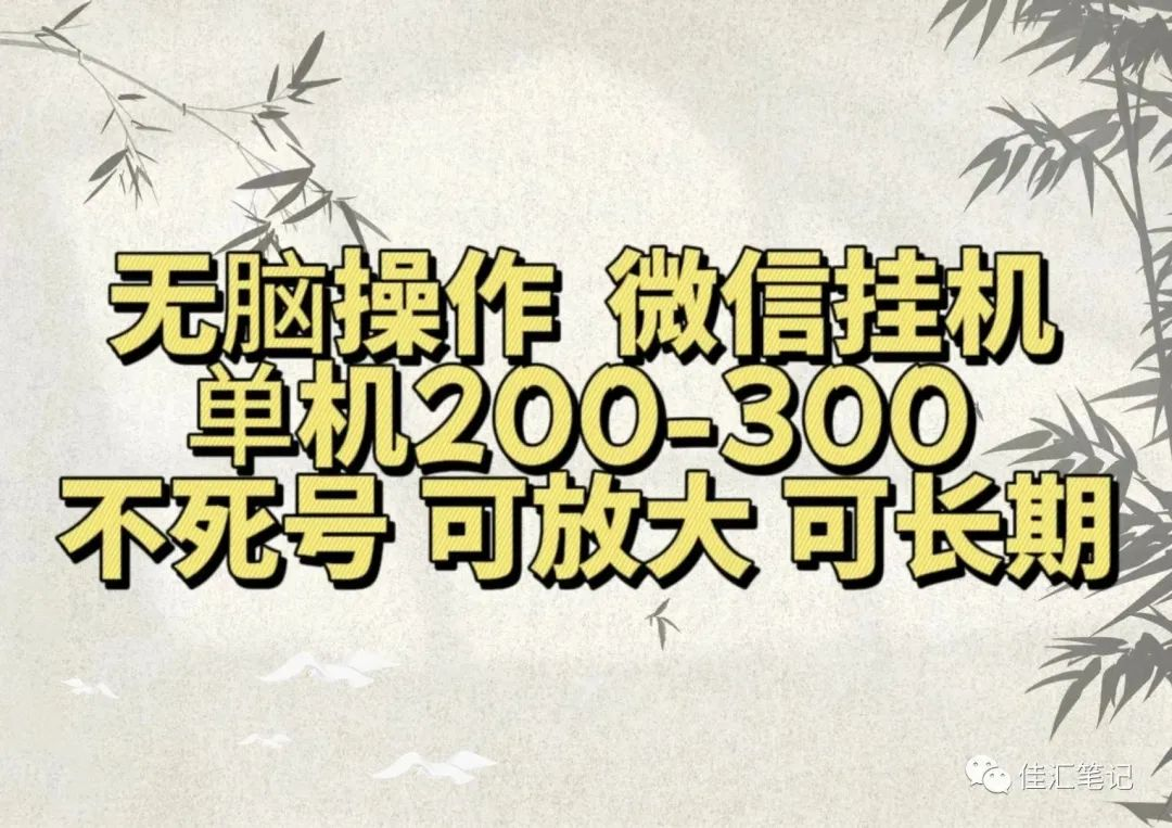 无脑操作微信视频号挂机单机200-300一天，不死号，可放大，工作室实测-南风轻创
