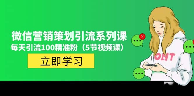 价值百万的微信营销策划引流系列课（5节视频课）-南风轻创