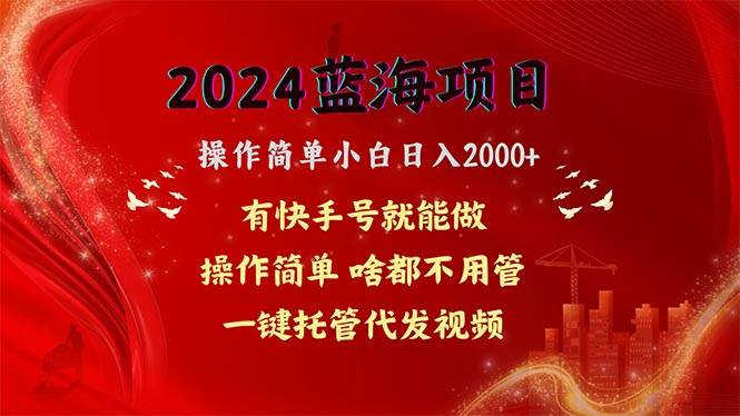 2024蓝海项目，网盘拉新，操作简单小白日入2000+，一键托管代发视频，…-南风轻创