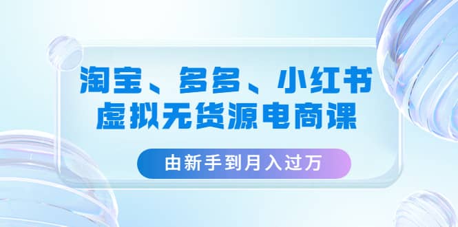 淘宝、多多、小红书-虚拟无货源电商课（3套课程）-南风轻创