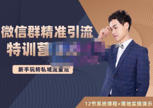 陆明明·微信群精准引流特训营3.0，借助微信群进行引流操作，打造私域流量池-南风轻创