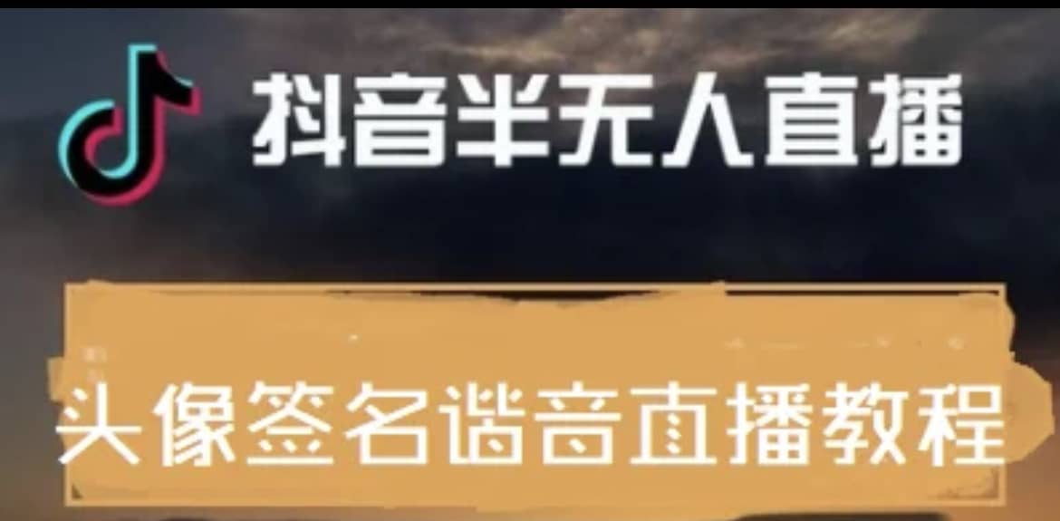 最近火爆的抖音头像签名设计半无人直播直播项目：直播教程+素材+直播话术-南风轻创