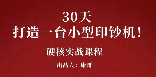康哥30天打造一台小型印钞机：躺赚30万的项目完整复盘（视频教程）-南风轻创