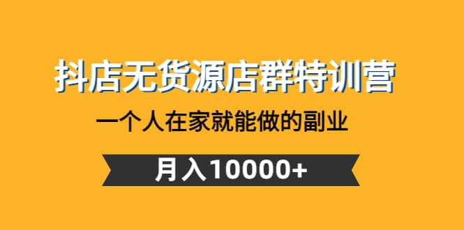 抖店无货源店群特训营：一个人在家就能做的副业-南风轻创