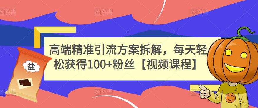 高端精准引流方案拆解，每天轻松获得100+粉丝【视频课程】-南风轻创