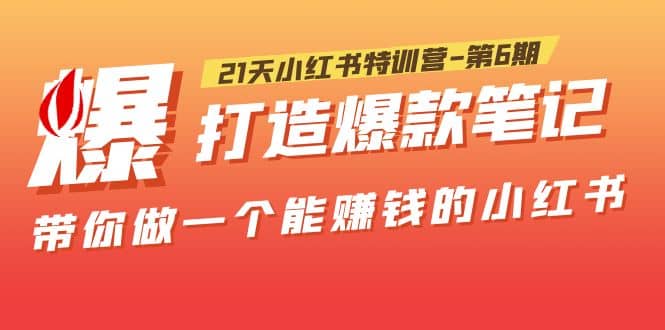 21天小红书特训营-第6期，打造爆款笔记，带你做一个能赚钱的小红书-南风轻创