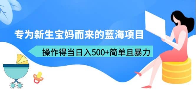 专为新生宝妈而来的蓝海项目，操作得当日入500+简单且暴力（教程+工具）-南风轻创